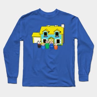 Blonde Family With Yellow House Long Sleeve T-Shirt